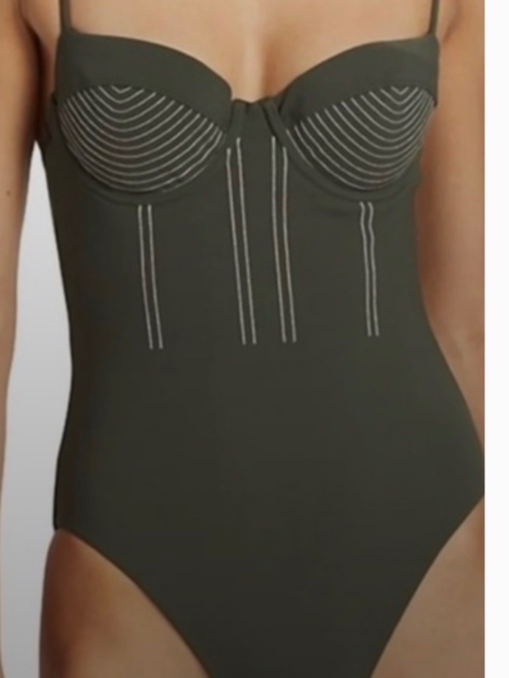Simkhai Army Green One Piece Swimsuit